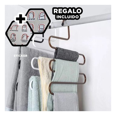 SET PERCHERO RYBIU HO30799 HOGAR METAL MARRON + REGALO STICKERS