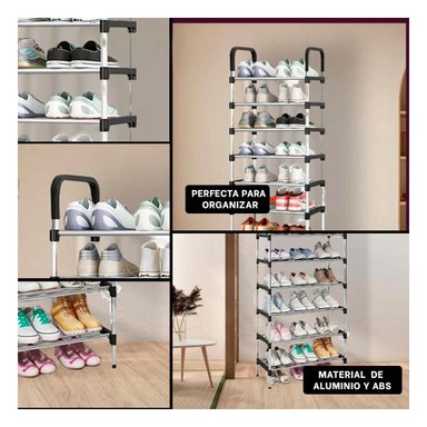 ORGANIZADOR RYBIU HO30846 NEGRO ZAPATOS CON 7 NIVELES + POST-IT ADHESIVOS