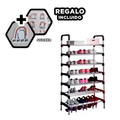 ZAPATEROS RYBIU HO30846 NEGRO VERTICALIZADO CON 7 NIVELES + REGALO STICKERS