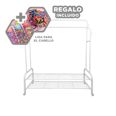 SOPORTE RYBIU HO32618 DOBLE NIVEL DIVISIONES BLANCO + LIGAS REGALO