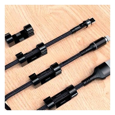 SUJETADORES ORGANIZADORES PARA GESTION DE CABLES CON SET DE 16 COLOR NEGRO Y+LIGAS REGALO