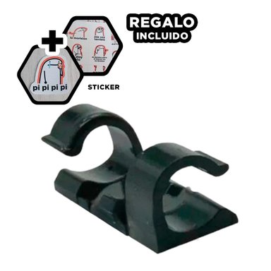 SUJETADORES DE CABLES ORGANIZADORES PARA OFICINA CON 16 PIEZAS COLOR NEGRO Y+REGALO STICKER