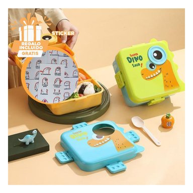 PACK3 LONCHERA INICIO CLASES 1600ML VERDE Y+REGALO STICKERS