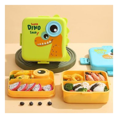 LONCHERA CON DIBUJO DE DINO 1600ML VERDE Y+REGALO AGENDITA