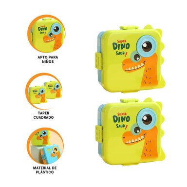 LONCHERA DE DINOSAURIO 1600ML VERDE Y+GIFT MINIAGENDA - 3