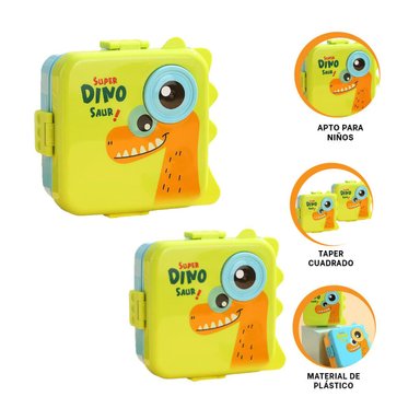 LONCHERA DE DINOSAURIO 1600ML VERDE Y+GIFT MINIAGENDA - 4
