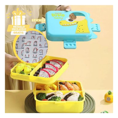 PACK3 LONCHERA INICIO CLASES 1600ML CELEST Y+REGALO STICKERS