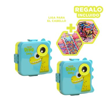 FIAMBRERA DE NIÑOS 1600ML CELESTE Y+REGALO LIGAS PARA PEINAR
