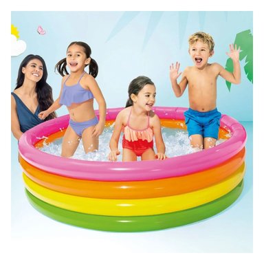 PACK3 PISCINA ARCOIRIS EN MULTICOLOR Y+BANDERITAS ADHESIVAS - 1