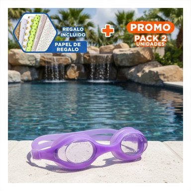 PACK2 LIGERO PARA NATACION UNISEX COLOR MORADO COMODO PARA PISCINA Y+PAPEL REGALO