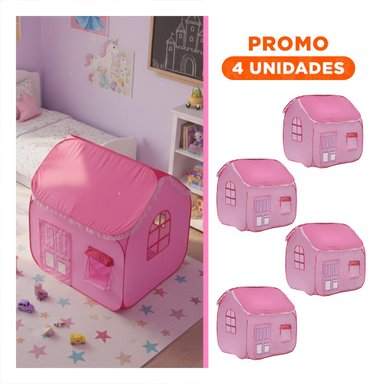 PACK4 HABITACION DE MATERIAL NO TOXICO ROSADO 104 X 92 X 92 PARA SU HIJA Y+REGALO STICKER - 1
