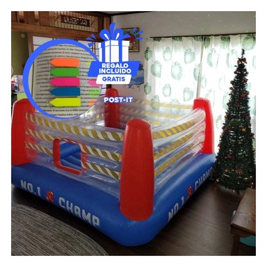 PACK2 SALTARIN INFLABLE DE NIÑO AZUL Y+BANDERITAS ADHESIVAS