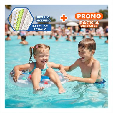 PACK6 FLOTADOR CIRCULAR BLANCO DE 61 CM CON GRAFICA DE SIRENA PARA PISCINA Y AGUA