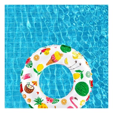 PACK6 ARO FLOTANTE DE 61 CM CON DISENO DE FRUTAS PARA DIVERSION ACUATICA Y+PAPEL REGALO - 5