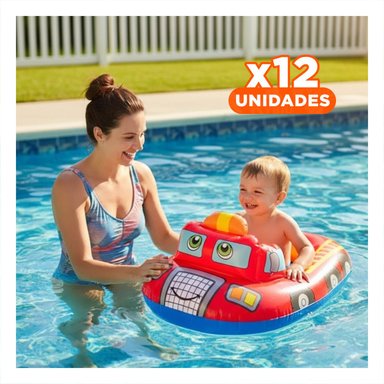 PACK12 RUEDA CARRO PARA NIÑO CON DISEÑO DE CAMION BOMBERO COLOR ROJO