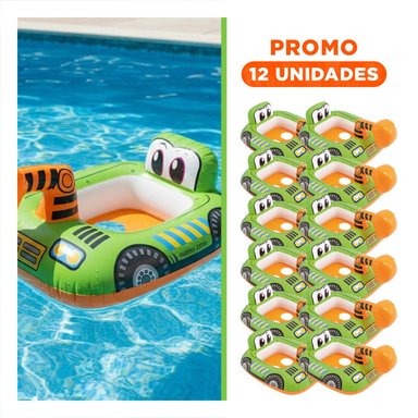 PACK12 BOYA DE FORMA EXCAVADORA VERDE INFLABLE NIÑOS JUEGO EXTERIOR ALEGRE Y+REGALO STICKER