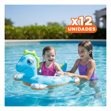 PACK12 FLOTADOR CIRCULAR INFANTIL CON FORMA DE CABALLO DE MAR PARA BEBE PARA RELAJO