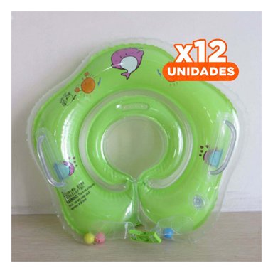 PACK12 COLLAR ACUATICO VERDE DE CUELLO PARA BEBE 66 X 44 CM PARA PISCINA