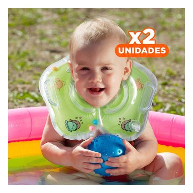 PACK2 FLOTADOR TIPO CUELLO VERDE 66 X 44 CM PARA PISCINA Y RELAJO Y+REGALO STICKER
