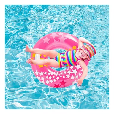 PACK4 RUEDA INFLABLE ROSADA CON ASA Y DISENO DE ESTRELLA PARA VERANO Y+REGALO STICKER - 3