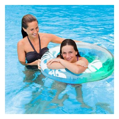 PACK12 FLOTADOR CIRCULAR CELESTE DE 91 CM CON ESTILO NATURAL MARINO Y+REGALO STICKER - 5