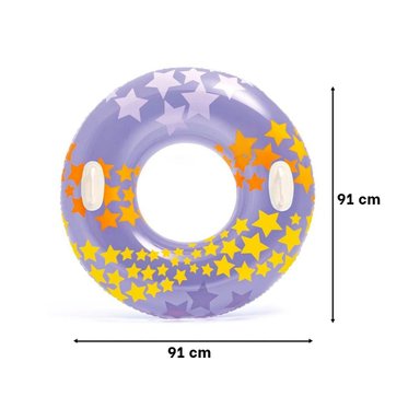 PACK2 FLOTADOR MORADO TIPO ARO CON ASA Y ESTRELLA DE 91 CM PARA ACTIVIDADES ACUATICAS - 4