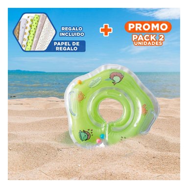 PACK2 COLLAR FLOTANTE VERDE DE CUELLO 66 X 44 CM PARA PISCINA FAMILIAR Y+PAPEL REGALO