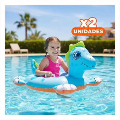PACK2 ARO FLOTANTE CON FORMA DE CABALLO DE MAR PARA BEBE PARA ACTIVIDADES Y+REGALO STICKER