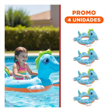 PACK4 INFLABLE DE AGUA CON FORMA DE CABALLO DE MAR PARA BEBE PARA PISCINA Y+REGALO STICKER