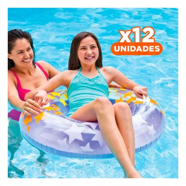 PACK12 ARO INFLABLE MORADO CON ASA Y ESTRELLA DE 91 CM PARA MOMENTOS DE DIVERSION