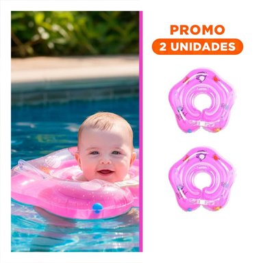PACK2 COLLAR FLOTANTE INFANTIL ROSADO DE 66 X 44 CM PARA PISCINA