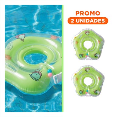 PACK2 FLOTADOR DE AGUA VERDE DE CUELLO 66 X 44 CM PARA JUEGOS RECREATIVOS