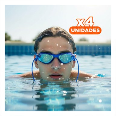 PACK4 GAFAS DE NATACION INFANTIL PARA PISCINA, JUEGOS Y RELAJO