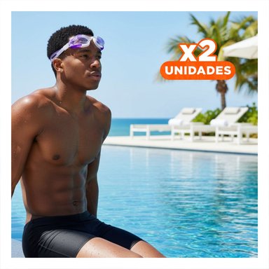 PACK2 LENTES ACUATICOS MORADO Y BLANCO PARA NINOS PARA PISCINA Y+REGALO STICKER