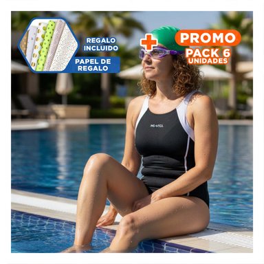 PACK6 VISOR MORADO Y BLANCO PARA NATACION INFANTIL Y+PAPEL REGALO