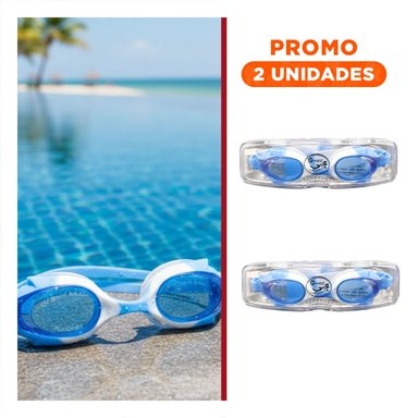 PACK2 VISOR DE AGUA CELESTE Y BLANCO PARA NINOS PARA NATACION