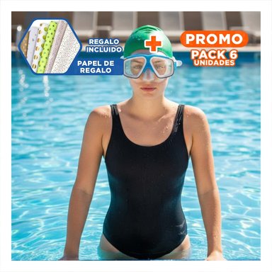 PACK6 LENTES DE NATACION PARA NINOS CELESTE CON DISEÑO LIGERO Y AJUSTE ADAPTABLE Y+PAPEL REGALO