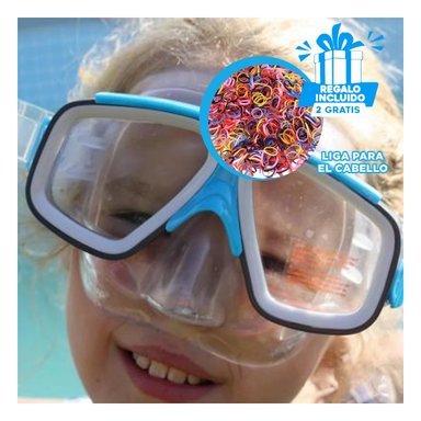 PACK5 GAFAS IMPERMEABLES EN COLOR CELESTE Y+LIGAS DE REGALO