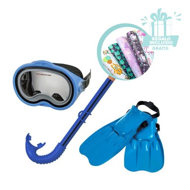 PACK5 SET ADAPTABLES PARA NADAR AZUL Y+PAPEL DE REGALO