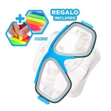 PACK5 LENTES SEGUROS EN COLOR CELESTE Y+BANDERITAS ADHESIVAS