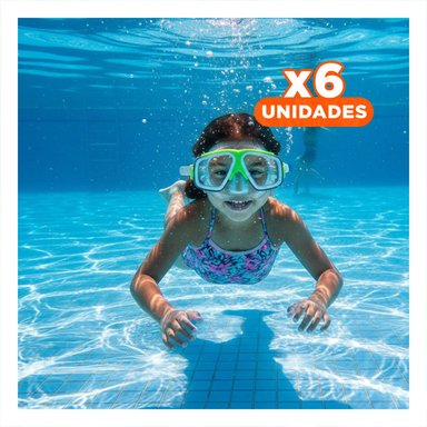 PACK6 VISOR PARA NINOS VERDE CON LENTES TRANSPARENTES Y AJUSTE COMODO Y+REGALO STICKER