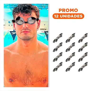 PACK12 GAFAS DE NATACION NEGRO Y BLANCO PARA NINOS AJUSTABLES Y+REGALO STICKER