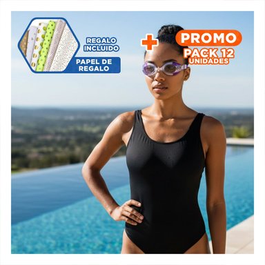 PACK12 LENTES DE AGUA MORADO Y BLANCO PARA NINOS PARA PISCINA RECREATIVA Y+PAPEL REGALO