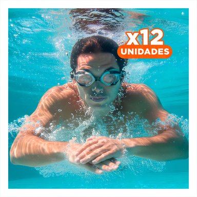 PACK12 GAFAS ACUATICAS NEGRO Y BLANCO PARA NINOS AJUSTE FLEXIBLE