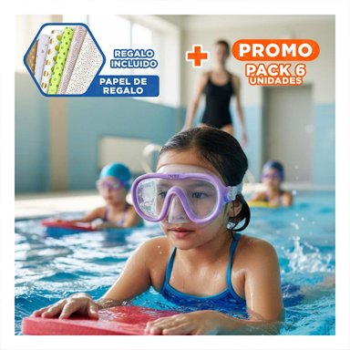 PACK6 LENTES ACUATICOS LILA PRACTICOS Y AJUSTABLES PARA JUEGOS CON AMIGOS Y+PAPEL REGALO