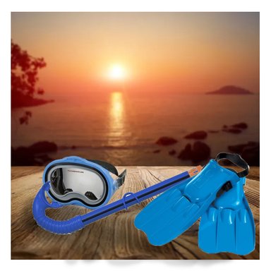 PACK3 SET ACUATICOS Y MODERNOS PARA BUCEAR HOMBRE COLOR AZUL