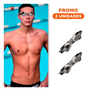 PACK2 GAFAS DE NATACION NEGRO Y BLANCO PARA NINOS AJUSTE SEGURO