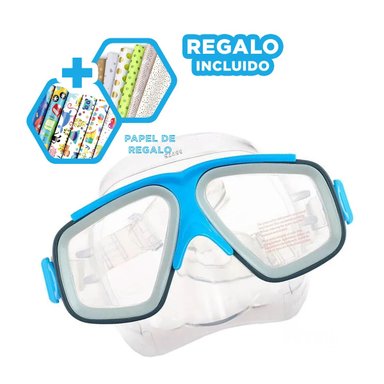 PACK5 LENTES ADAPTABLES PARA NADAR CELESTE Y+PAPEL DE REGALO
