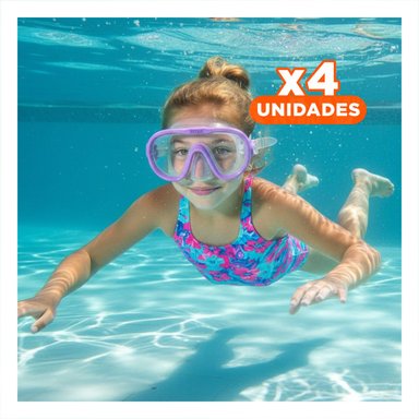 PACK4 VISOR DE NATACION LILA PARA VACACIONES Y ACTIVIDADES ACUATICAS