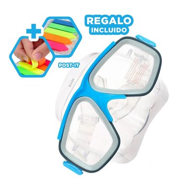 PACK4 LENTES SEGUROS EN COLOR CELESTE Y+BANDERITAS ADHESIVAS